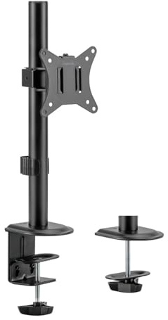 LogiLink Tisch Monitorhalterung für 17–32 Monitore, Tragkraft: 9kg max., neigbar, kippbar, drehbar, Armlänge: 65 mm