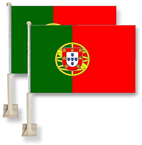 Flag King Portugal Drapeau pour fenêtre de Voiture 28 x 40 cm 100% Polyester Blanc Solide