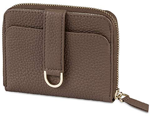 Vaultskin Portemonnaie für Damen mit Reißverschluss - RFID Geldbörse mit Kartenfächern & Münzfach, Kleiner Geldbeutel Damen für Kreditkarten und Scheine (Braun, BELGRAVIA)