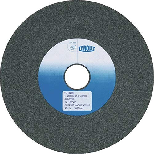 Tyrolit 2529 Schleifbockscheibe Sica Form 1 gerade, Korn 80, 125 mm x 20 mm x 32 mm