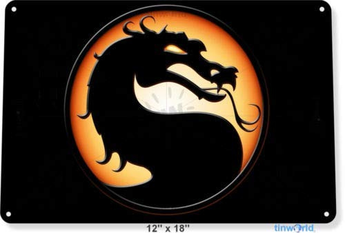 DOGT Metal tin sign 8x12 inches TIN Sign Mortal Kombat Arcade Shop Game Room Marquee