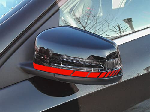 Spiegelstreifen für Mercedes Benz W176 W117 W212 W204 W207 X156 AMG Stripes (Rot)