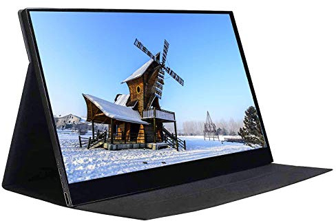 WIMAXIT 13,3 Pouces Moniteur Portable,Type-C Moniteur de Jeu 1920 x 1080P IPS HDR Portable USB-C HDMI Ultra Mince intégré dans Le Haut-Parleur Entrée avec écran en Verre trempé,VESA