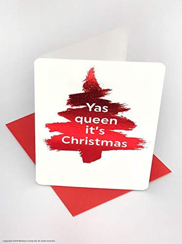 WeihnachtskarteYes Queen It's Brainbox Candy, lustig, lustig und lustig, mit Folie, hochwertige Karten