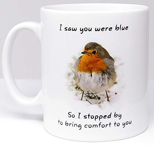 HN Print Sentimental Robin Mug Printed on Both Sides, Ideal Present for Birthday, Christmas or just a Gift.