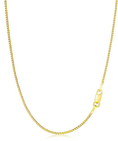 T400 Silberkette Herren Damen 1,0 mm 1,5 mm Breite Box Kette Gold Halskette 925 Sterling Silber Karabiner Verschluss - Längen: 40 45 50 55 60 66 76 cm