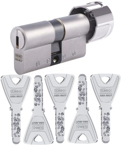 KESO 8000 Omega² Knaufzylinder 60/45K | Modularer Schließzylinder Profilzylinder mit Knauf | Aktiv-Kopierschutz | Widerstandsklasse D | Patentschutz bis 2034 | Sicherungskarte + 5 Wende-Schlüssel