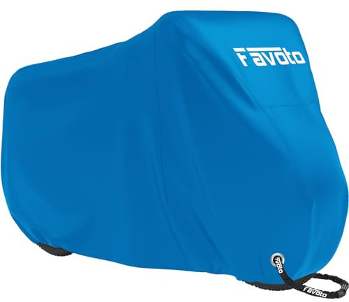 Favoto Fahrradabdeckung Wasserdicht Fahrrad Abdeckplane 210D Oxford-Gewebe Fahrradgarage Plane Fahrrad schutzhülle mit Beutel 200 x 110 x 70 cm Blau