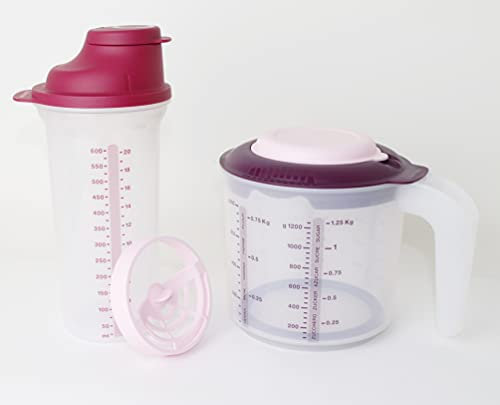 Tupperware D217 Mini Candy Verre doseur à baies + shaker 600 ml + mini entonnoir Violet