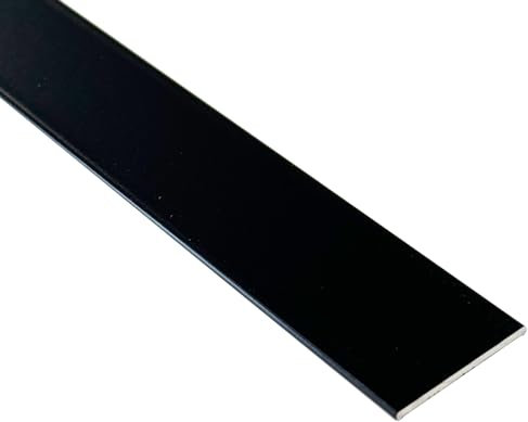 HOMEWELL - Méplat aluminium (24mm x 1mm x 1000 mm, Noir mat)