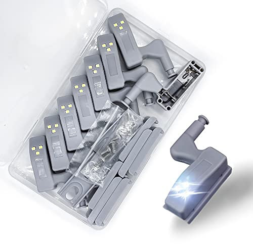 Hinge Led Sensor Light for Kitchen Cabinet Cool White Universal Intelligent Home Lamp Cupboard Closet Wardrobe Door Switch Lkelyonewy 8Pcs