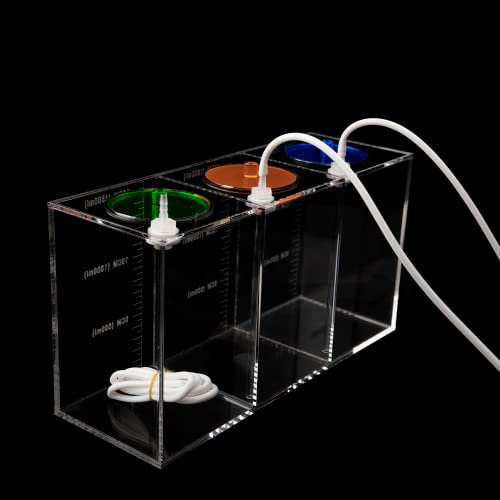 Aquarium Choice Dosierbehälter Dosierbehälter Flüssigkeitsbehälter Vorratseimer Dosierpumpe Reservoir Behälter mit drei separaten Lagerräumen