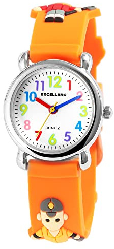 Excellanc Kinderarmbanduhr Analog Lernuhr Jungen Mädchen | Armbanduhr Kinder ab 4 Jahre – Lernuhr | Kinderuhr Analog Jungen 6 8 10 Jahre – bunt wasserdicht Schulkind Geschenk