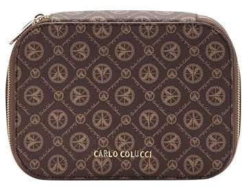 Carlo Colucci Flache Kosmetiktasche Braun OS