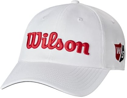 Wilson Kappe, W/S Pro Tour Hat, Leichtes Material, Golf-Zubehör für Herren, Weiß