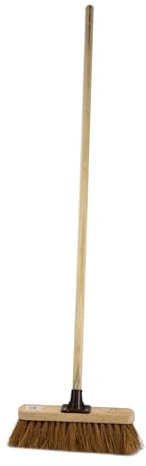 Newman & Cole Sweeping Brush Soft Indoor or Outdoor Broom with Natural Coco Bristle Fitted with Wooden Handle (Unassembled, Pack of 1)