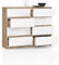 BDW Kommode, 8 Schubladen, viel Stauraum, Kleiderschrank, Flur, Badezimmerschrank, Kommode, Multifunktionsschrank. Abmessungen: 120 x 99 x 40 (Sonoma Eiche - Weiß)