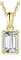 JewelryPalace Collier Solitaire Argent 925 Diamant Simulé Fiançailles Mariage Plaqué Or Simple 45CM, Pendentif Moissanite Taille Rectangle Promise Chaines Bijoux, Classique Ensemble Bijoux