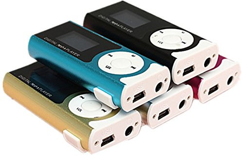 YUMIN Mini USB Clip Player MP3 Player LCD Display 16GB Mini SD TF Card