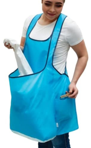 R REGINA KING Delantal y Pinzas - Cesta de Ropa Limpia para Recoger y Almacenar - Extensor de Ropa, Azul, Talla Única