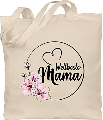 Baumwolltasche - Taschen - Weltbeste Mama - Geschenk Mutti Best Mom Geburtstag Muttertag Weihnachten Geschenkideen Mutter - Unisize - Naturweiß - geschenke muttertagsgeschenk von kindern mami
