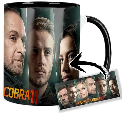 Alarm Für Cobra 11 Tasse Innen & Henkel Schwarz Keramikbecher Mug