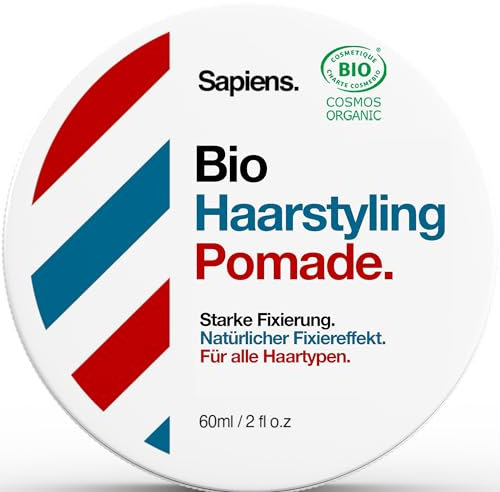 Sapiens Barbershop Haarwachs Männer Bio - Starker Halt 4/5 Matt-Effekt - Haarwachs Matt auf Basis von BIO Zucker - Menthol-Duftstoffe - Professionelle Haarstyling Produkte Made in France - 60 ml