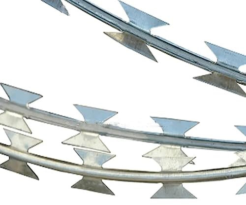 XXIOJUN Stacheldraht, Verzinkter Stahl Stacheldraht Zaun Gestreckt Band Stacheldraht Spulen Für Bauernhof, Zaun, Garten (Farbe : Silver, Größe : 50m)