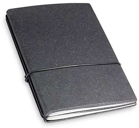 X17-Lehrerkalender/Lehrerplaner A5| 2024-2025, grau; aus recyceltem Leder. Austauschbar: 4 Hefte: Schulkalender 07-12.24 + 01-08.25 + Schülerlisten + linierte Notizen. Made in Germany.