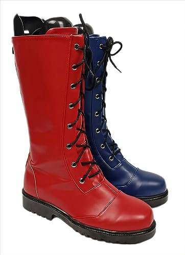 ERIMEI Sparkle Cosplay Stiefel Schuhe for Harley Quinn