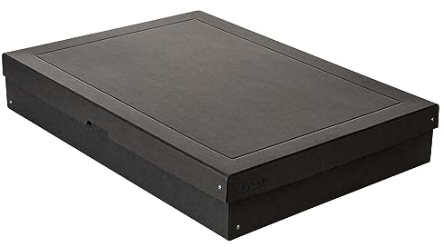 FALKEN 5x PureBox Black aus Recycling-Karton 100 mm hoch DIN A2 | Made in Germany Aufbewahrungsbox mit Deckel Blauer Engel Vegan Geschenkbox Transportbox Schachtel Allzweckbox