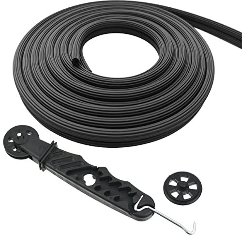 ANNTIM 10M Filo di Gomma per Zanzare, Filo di Gomma, Nero, Ø 5 mm, per Zanzariera e Zanzare, con Rullo, Tubazione Tonda in Gomma