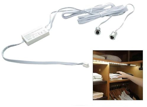 Vetrineinrete® Kit doppio sensore interruttore per luci strip led per mobili armadi sensori di accensione 12/24v