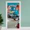 Finest Folia Türfolie 90x200 cm Türtapete Türposter Folie für Tür Wohnzimmer Kinderzimmer Küche Türaufkleber Bad Aufkleber selbstklebend TF04 (28 Polizeiauto)