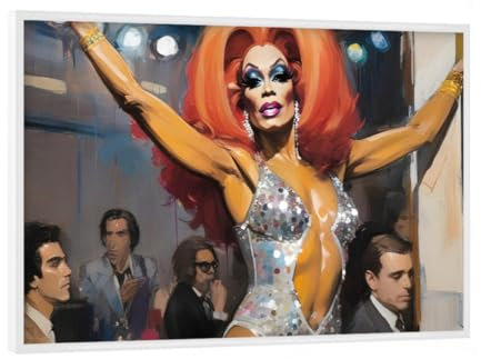 artboxONE Poster mit weißem Rahmen 18x13 cm Menschen NY 70s Dancing Queen - Bild Drag Queen Drag Queen Kult