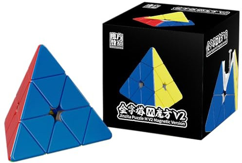 Oostifun Gobus MOFANGJIAOSHI MoYu Meilong 3x3 Pyramid Pyraminx V2M Twisty Puzzle Cube Brain Teaser jinzita Stickerless V2 M Version
