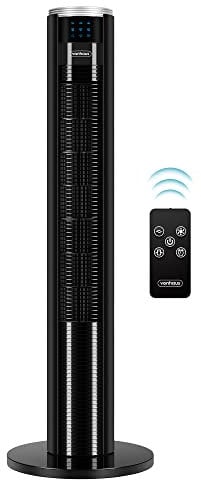 VonHaus Ventilatore a torre 87 cm - Ventilatore a pedale senza pale oscillante con timer - Ventilatore a torre con telecomando a 3 velocità per casa - Ventilatore a colonna con 2 anni di garanzia