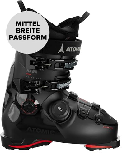 ATOMIC HAWK PRIME 100 BOA GW Skischuhe - Größe 26/26.5 - Alpin-Skischuh in Black/Red - Boots mit 3D Knöchel & Ferse für präzisen Sitz - Ideal für Skifahrer mit mittelbreiten Füßen.