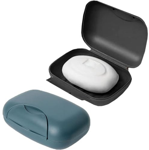 2Pcs Travel Soap Case Soap Bar Travel Soap Dish with Lid Waterproof Leakproof Soap Box Container Holder Closable Soap Holder Portable Soap Dish Travel for Shower Travel