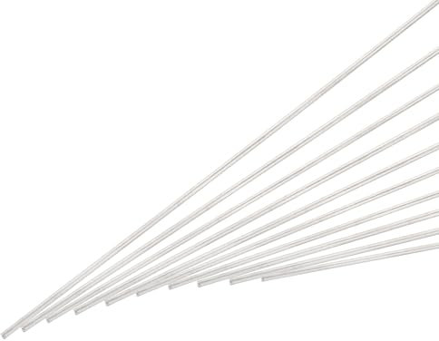 QUARKZMAN 1mm x 300mm Edelstahl Rundstab, Metall Massivwelle Stangen Drehbankstange für DIY Bastelprojekte Modellauto Hubschrauber Flugzeug 10 Stück