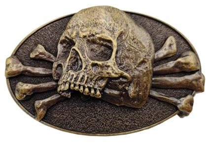 No Rest Skull Belt Buckle