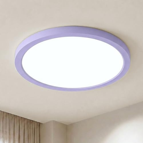 LQWELL LED Deckenleuchte Ultra Dünn Lila 22cm 18W 6000K 2er Pack