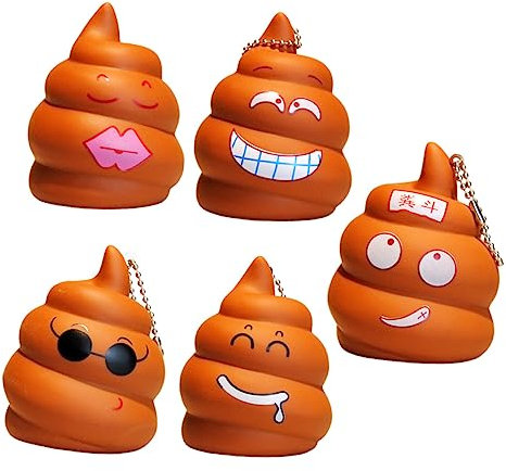 UPKOCH 5 Stück Poo Schlüsselanhänger Poop Schlüsselanhänger Anhänger Nachahmung Poop Spielzeug Partygeschenke Rucksack Ornament Schlüsselhalter Kniffliges Spielzeug