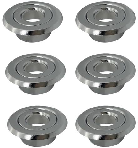 6 Stück Sprinklerkopf-Abdeckringe, halb versenkte Rosette, verstellbare dekorative Platte für Zuhause, Büro, Hotel, Restaurant(DN15)