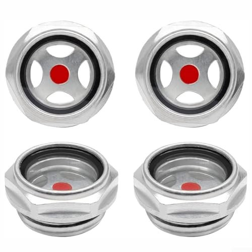 Vetro Temperato Indicatore di Vista Olio per Compressore D'aria Trasmissione Pompe Serbatoi 4 Pezzi