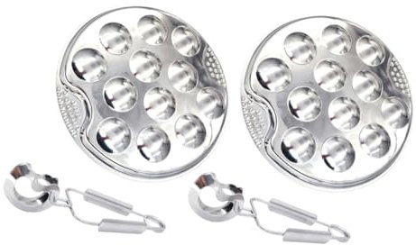 PAMINGONO 2sets Stainless Steel Snail Roasting Tool Round Plate Clips for Seafood Barbecue Snail Dish