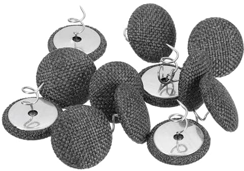 sourcing map 12 x Polsternadeln, 20 mm, Bettrocknadeln, Stoffbezogene Knöpfe, Drehstifte für Schonbezüge, Bettröcke, Sessel, Möbelabdeckung, Dunkelgrau