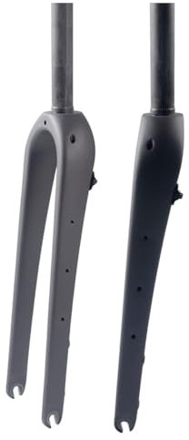 BSFHQS Fourche Rigide for Vélo De Route Gravel 700C Fourche Avant en Fibre De Carbone Frein À Disque Fourche Dure for VéLo Tube Droit/Tube Conique Libération Rapide(Matte Black,Straight)