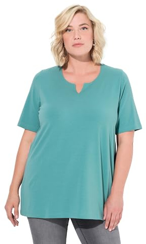 Ulla Popken Damen Shirt klassisch grün 62+