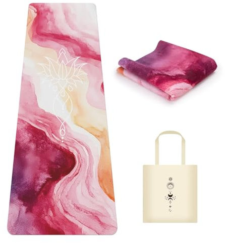 MicaYoung Reise Yogamatte Faltbar 1,5mm Rutschfest Fitnessmatte mit Tote Tasche für Pilates Yoga Workout Sport (183 x 61 x 0.15 cm)
